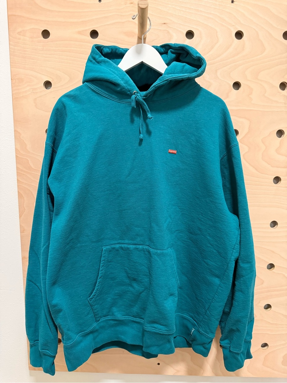 Supreme Teal Pullover Hoodie with Small Logo
